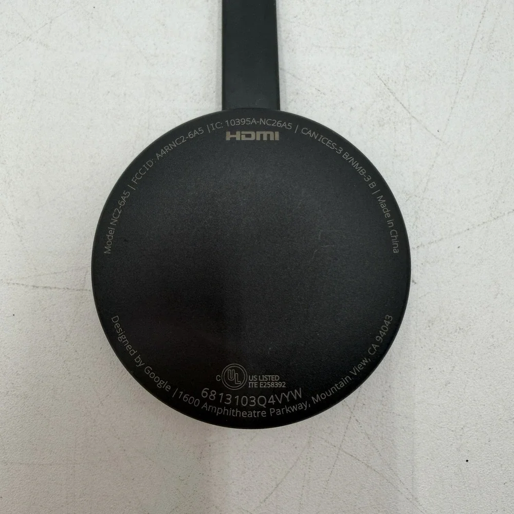 Google Chromecast Model NC2-6A5 HDMI Black 2nd Device Only